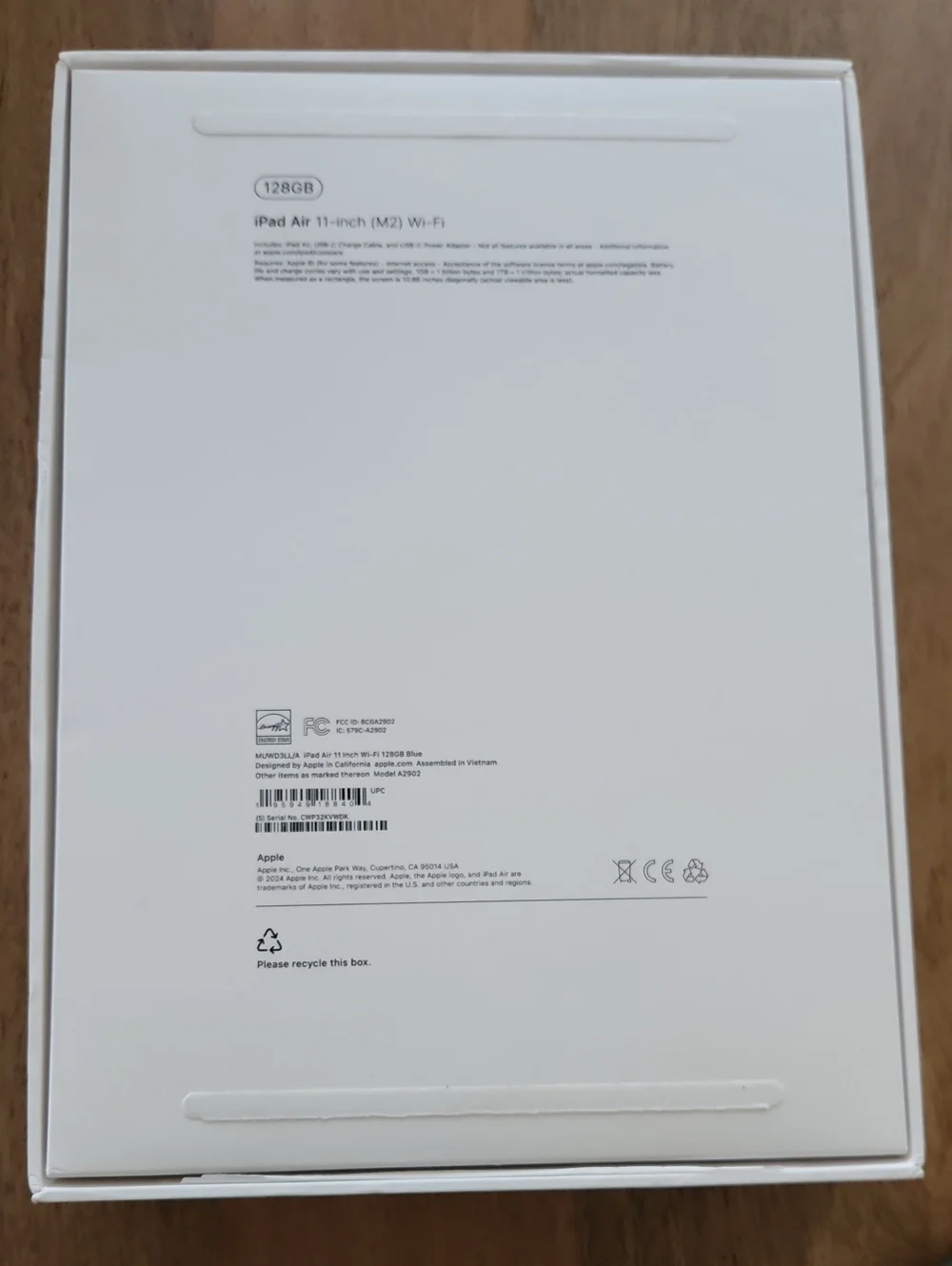 EMPTY BOX ONLY for Apple iPad Air A2902 11 Inch 1286GB BLUE EXCELLENT